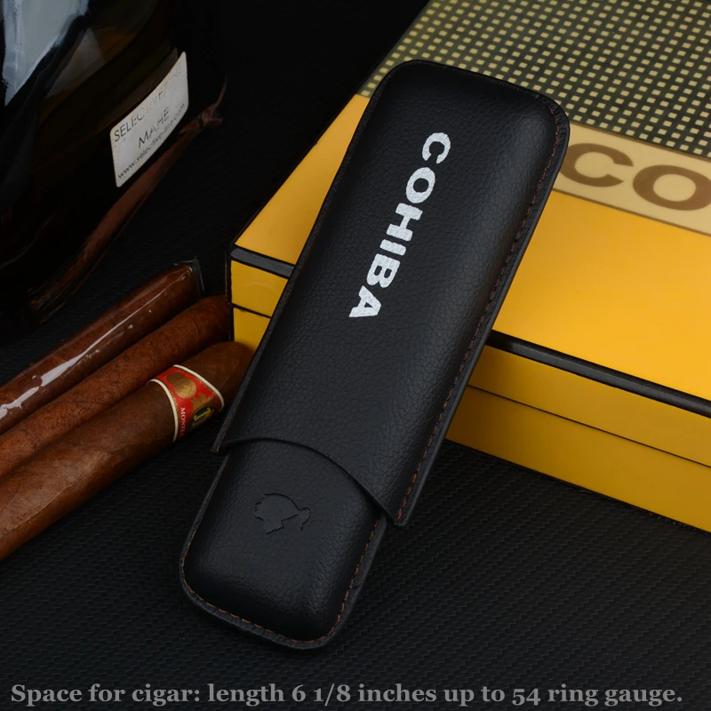 COHIBA Cigar Case Leather Cigar Holder Black Travel Humdor Fit 2 Tubes 54R Tobacco Box Exellent Smoking Accessory for Men
COHIBA Cigar Case Leather Cigar Holder Black Travel Humdor Fit 2 Tubes 54R Tobacco Box Exellent Smoking Accessory for Men
