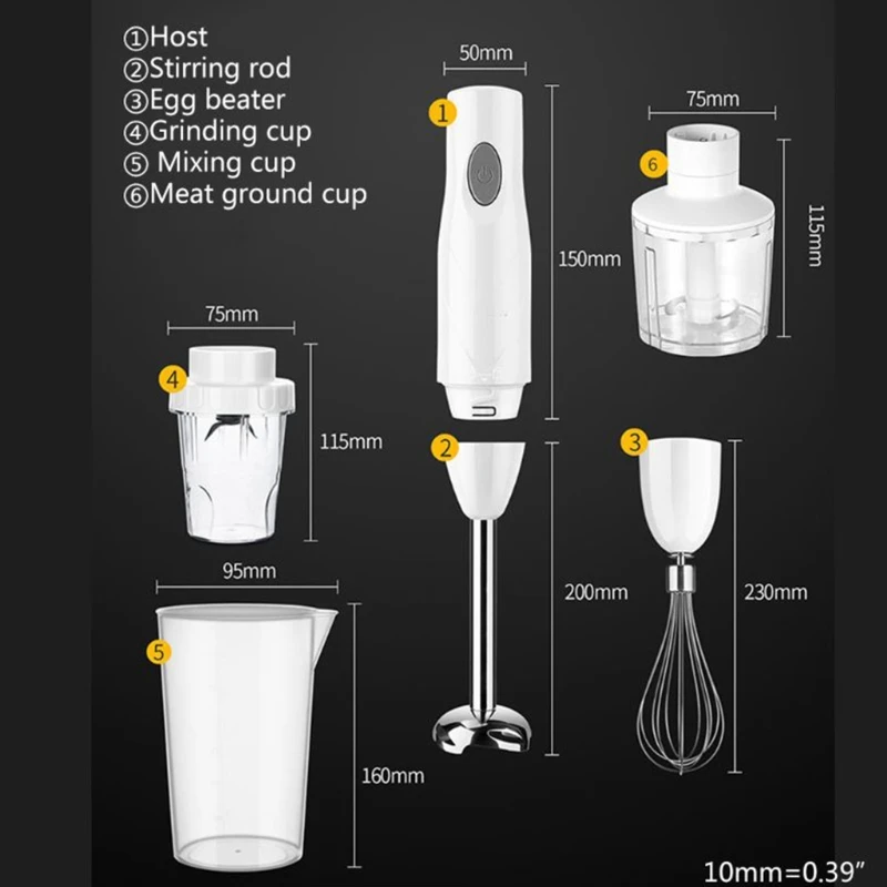 Multifnctional Handheld Stick Blender w/ Blender Stick Egg Beater Grinding Cup Mixing Cup Meat Ground Cup for Kitchen
Multifnctional Handheld Stick Blender w/ Blender Stick Egg Beater Grinding Cup Mixing Cup Meat Ground Cup for Kitchen
