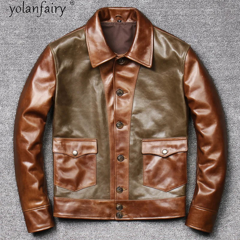 Genuine Leather Jacket Men Spring 2021 Vintage Cowhide Coat Plus Size Mens Leather Jackets and Coats Veste Homme Pph4660
Genuine Leather Jacket Men Spring 2021 Vintage Cowhide Coat Plus Size Mens Leather Jackets and Coats Veste Homme Pph4660