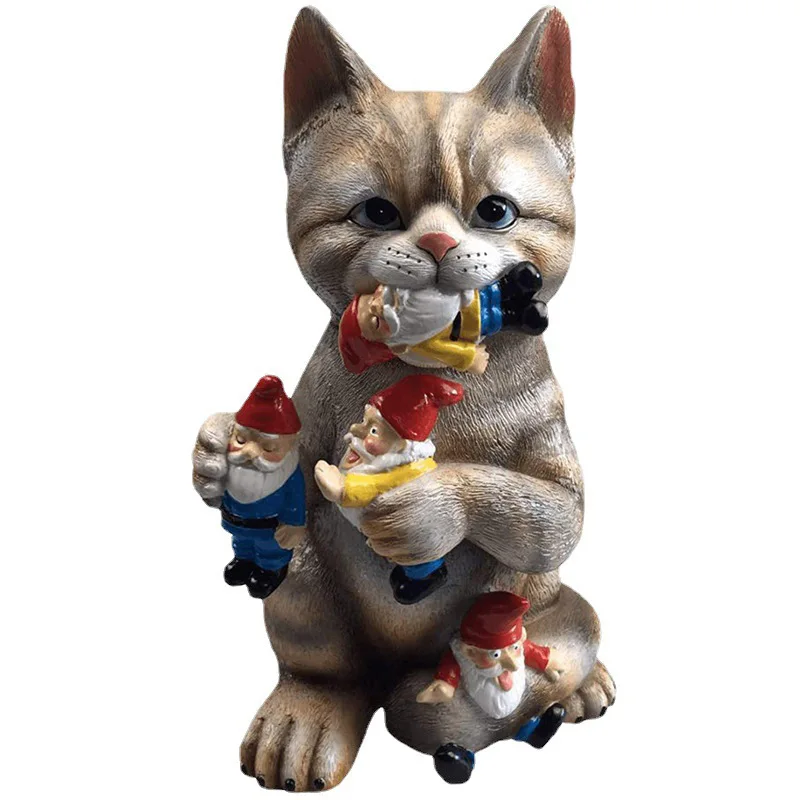 Cats/Dinosaurs Eat Dwarfs Statue Garden Ornament Art Resin Craft Landscaping Yard Sculptures Decoration for Home Garden New
Cats/Dinosaurs Eat Dwarfs Statue Garden Ornament Art Resin Craft Landscaping Yard Sculptures Decoration for Home Garden New