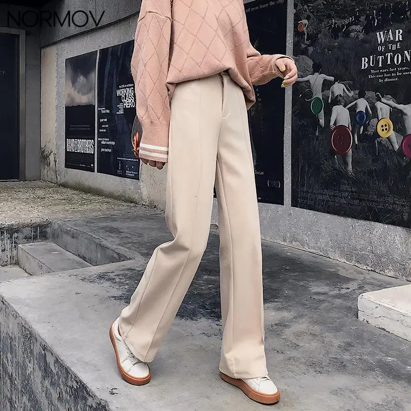 NORMOV Women Harem Pants Autumn Winter Fashion High Waist Woolen Cloth Wide Leg Pants Elastic Casual Office Lady Suit Trousers
NORMOV Women Harem Pants Autumn Winter Fashion High Waist Woolen Cloth Wide Leg Pants Elastic Casual Office Lady Suit Trousers