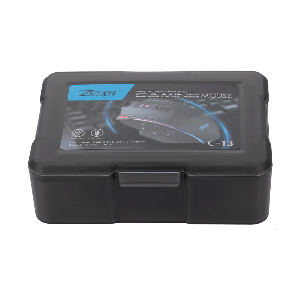 Zelotes C-13 Wired Gaming Mouse 13 Programming Keys Adjustable 10000DPI RGB Light Belt Built-in Counterweight Mechanism mouse
Zelotes C-13 Wired Gaming Mouse 13 Programming Keys Adjustable 10000DPI RGB Light Belt Built-in Counterweight Mechanism mouse