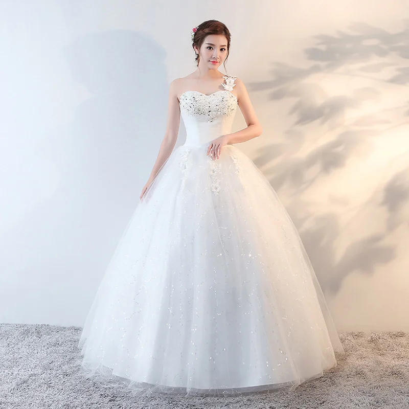 2021new Korean Wedding Dress Bride's Wedding Single Shoulder Thin Wedding Dress Studio Gift Dress
2021new Korean Wedding Dress Bride's Wedding Single Shoulder Thin Wedding Dress Studio Gift Dress