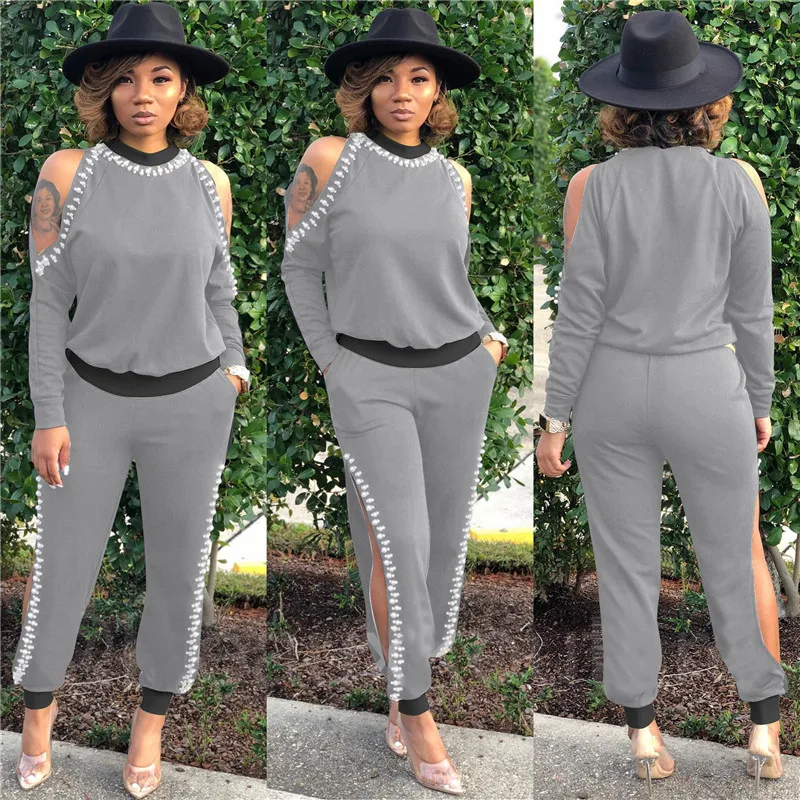 Women Solid Color Casual Loose 2 Piece Set Hollow Out Design Beading Decor O-Neck Long Sleeve Top+Elastic Waist Pencil Pants
Women Solid Color Casual Loose 2 Piece Set Hollow Out Design Beading Decor O-Neck Long Sleeve Top+Elastic Waist Pencil Pants