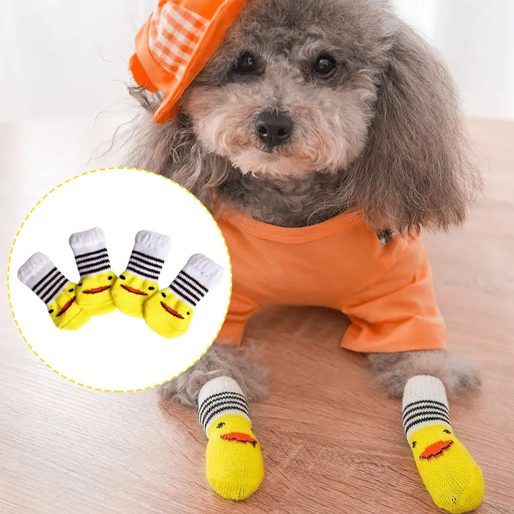 4PCS Pet Dog Socks Anti-Slip Comfortable Puppy Paw Protectors Duck Pattern Cat Socks Cute Pet Knits Socks Pet Supplies
4PCS Pet Dog Socks Anti-Slip Comfortable Puppy Paw Protectors Duck Pattern Cat Socks Cute Pet Knits Socks Pet Supplies