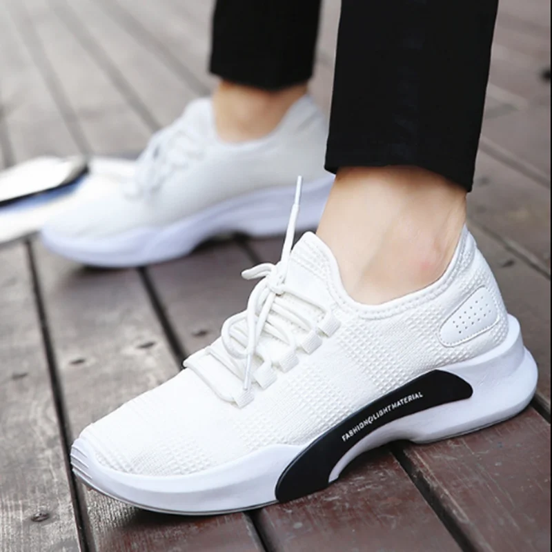 Модные уличные мужские белые кроссовки высокого качества брендовая