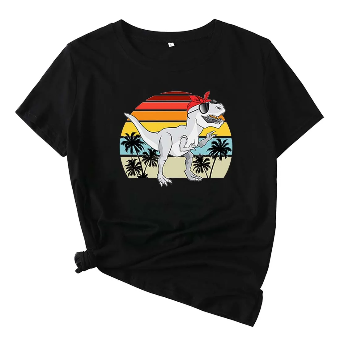 Футболка женская с принтом динозавра и коротким рукавом
Футболка женская с принтом динозавра и коротким рукавом