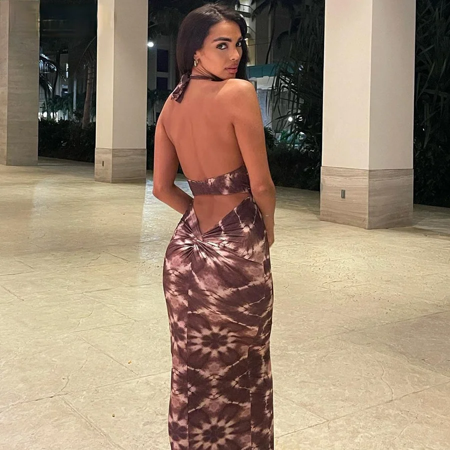 Serpentine Sexy Sling Halter Womens Dresses Backless Skinny Hollow Outfit Sleeveless Female Long Dresses Elegant Clubwear
Serpentine Sexy Sling Halter Womens Dresses Backless Skinny Hollow Outfit Sleeveless Female Long Dresses Elegant Clubwear