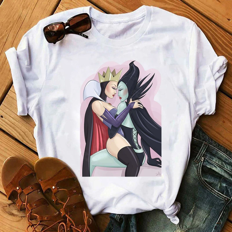 Harajuku Lesbian Princess Disney Funny Cartoon T-shirt Women White Short Sleeve Graphic Fashion Korean Style Top Tees Female
Harajuku Lesbian Princess Disney Funny Cartoon T-shirt Women White Short Sleeve Graphic Fashion Korean Style Top Tees Female