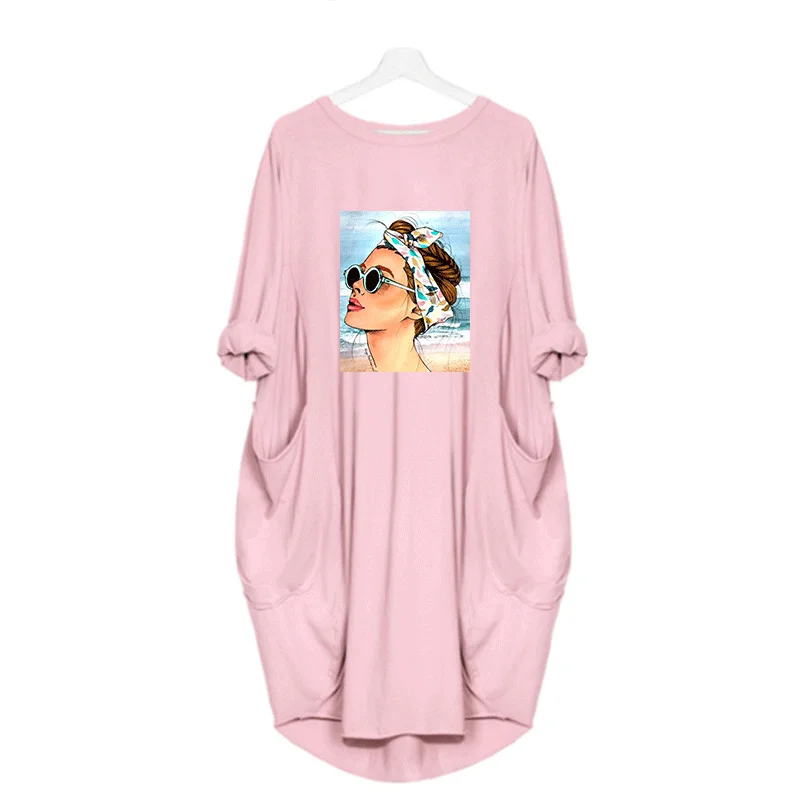 Casual Loose Women Dress O Neck Pocket Fashion Print Full Sleeve Plus Size Shirt Dresses Comfortable Streetwear Easy Vestidos
Casual Loose Women Dress O Neck Pocket Fashion Print Full Sleeve Plus Size Shirt Dresses Comfortable Streetwear Easy Vestidos
