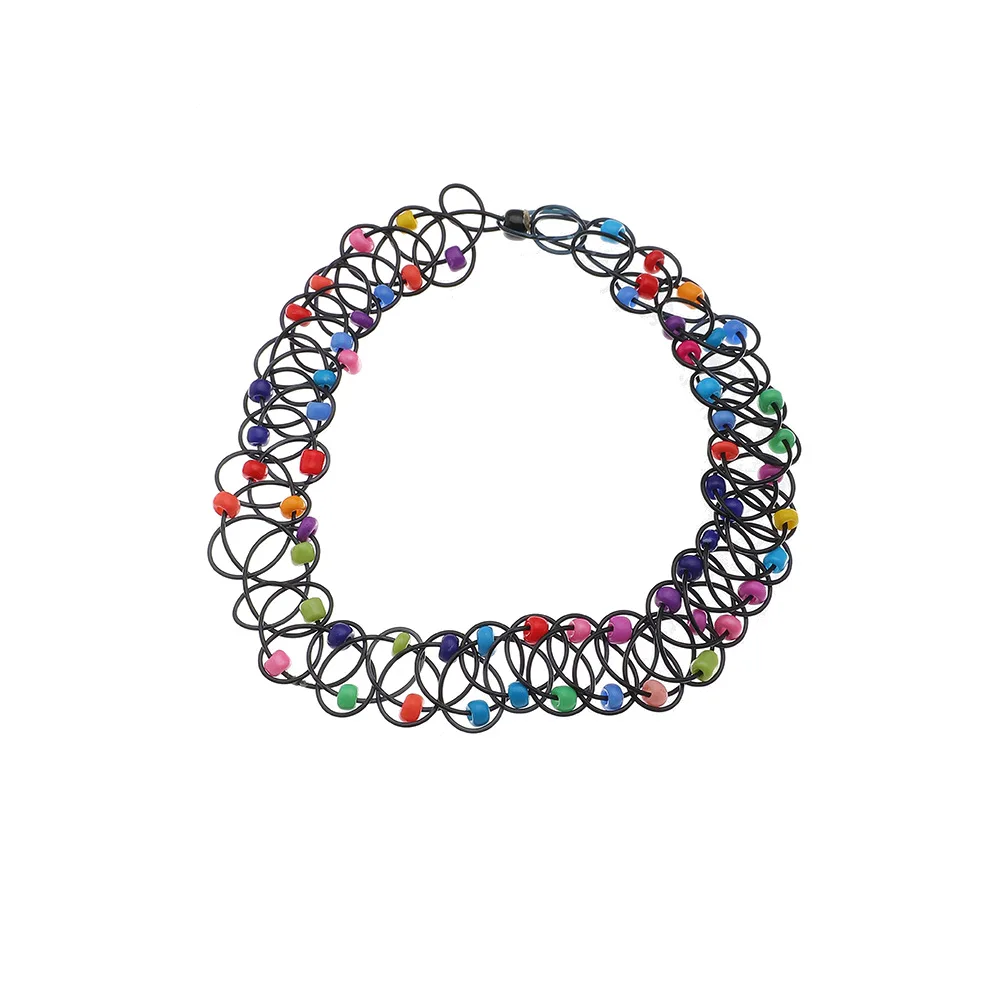 Trendy Choker Necklaces Womens Female Fashion Colorful Rice Beads Black Elastic Chains Necklaces Jewelry For Girls
Trendy Choker Necklaces Womens Female Fashion Colorful Rice Beads Black Elastic Chains Necklaces Jewelry For Girls