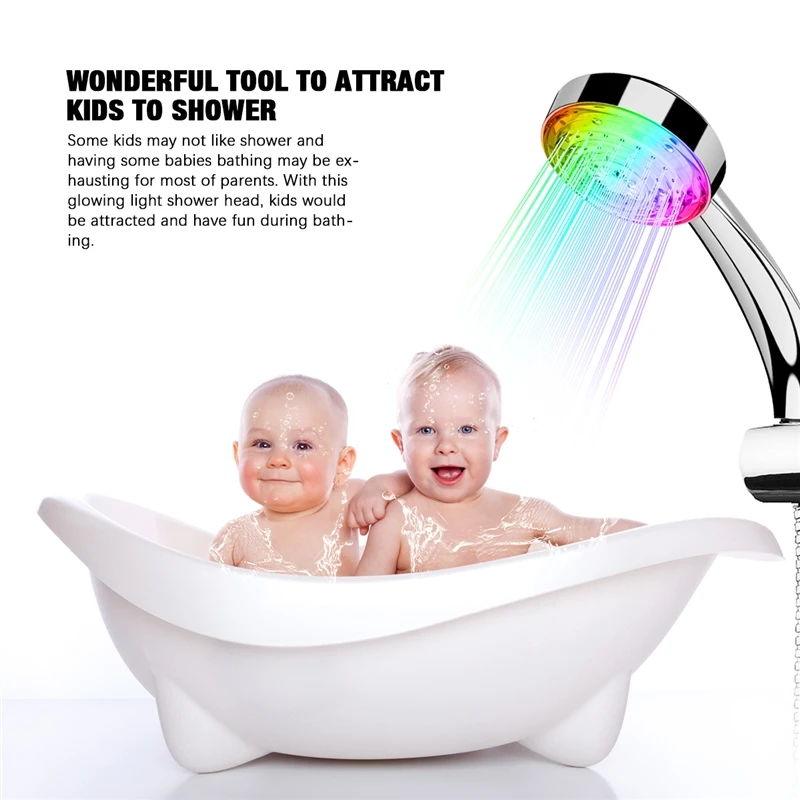 Color Changing Shower Head Led Light Glowing Automatic 7 Color Changing Automatic Handheld Water Saving Shower Bathroom Decor
Color Changing Shower Head Led Light Glowing Automatic 7 Color Changing Automatic Handheld Water Saving Shower Bathroom Decor