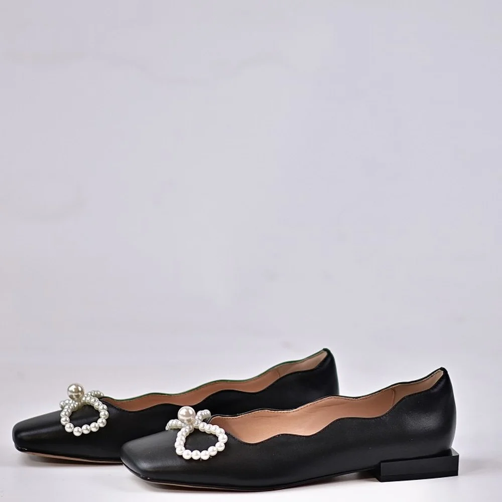 Womens Pearls Square Toe Genuine Leather Low Heel Bowknot Shoes Mary Janes Loafers Slip On Black White New 2022
Womens Pearls Square Toe Genuine Leather Low Heel Bowknot Shoes Mary Janes Loafers Slip On Black White New 2022