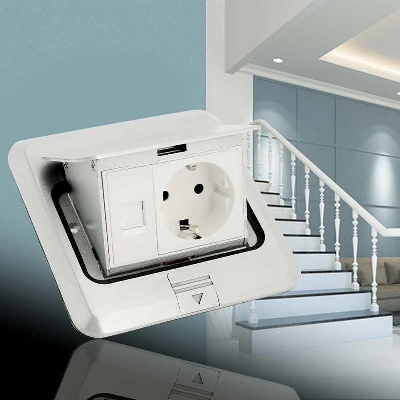 Up Ground Power Supply Invisible Electrical Socket with European Style 16A Plug One Network Port Socket EU Plug
Up Ground Power Supply Invisible Electrical Socket with European Style 16A Plug One Network Port Socket EU Plug