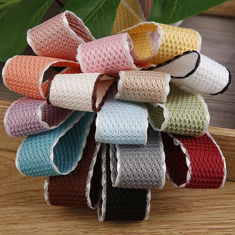 

Wavy Edge Knit Fabric Ribbons Sewing Handmade Tape 7 10 16 25 38mm DIY Make Hair Bow Corsage Accessories Carfts Packing Material