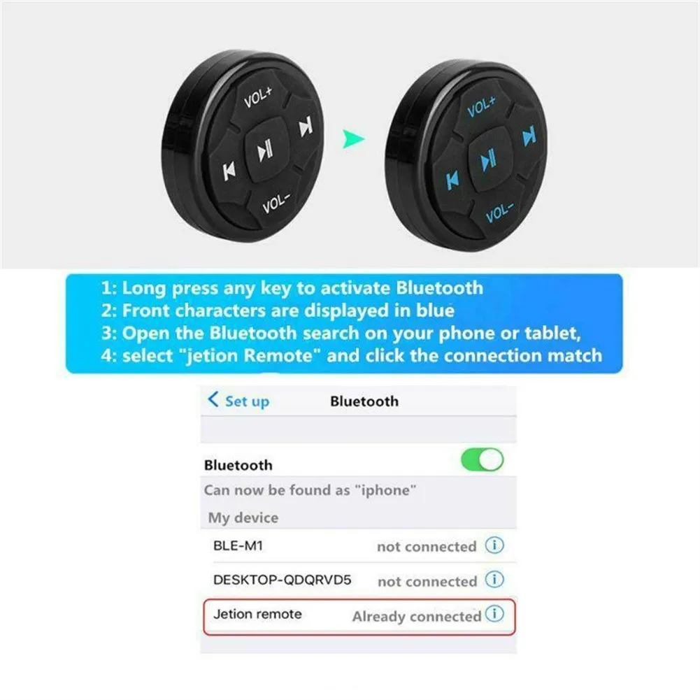 Universal Car Steering Wheel Wireless Bluetooth Remote Control Media Button Multifunctional Steering Wheel Modification Buttons
Universal Car Steering Wheel Wireless Bluetooth Remote Control Media Button Multifunctional Steering Wheel Modification Buttons