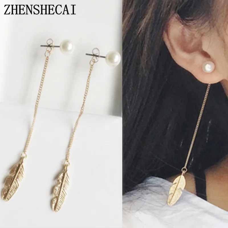 Women's long earrings Valentine's Day present 2021 new feather pearl all-match earrings Christmas decoration aretes de acero ino
Women's long earrings Valentine's Day present 2021 new feather pearl all-match earrings Christmas decoration aretes de acero ino