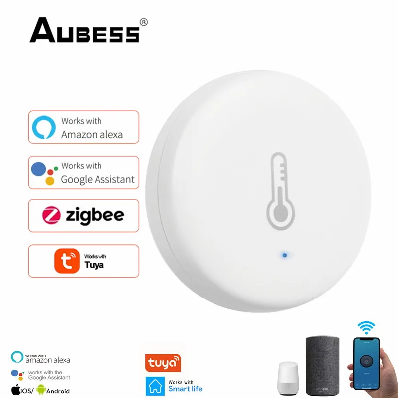 Датчик температуры и влажности Aubess Zigbee, комнатный гигрометр, термометр с поддержкой Alexa Google Smart Life Security
Датчик температуры и влажности Aubess Zigbee, комнатный гигрометр, термометр с поддержкой Alexa Google Smart Life Security