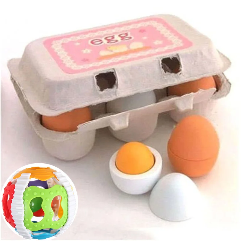 

2020 Newest Arrivals 6PCS Eggs Yolk Pretend Play Kitchen Food Cooking Kids Children Baby Toy Funny Gift For Baby kids Wooden Egg