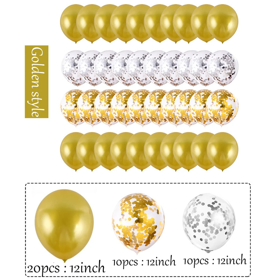 Набор шары с золотыми конфетти из 40 предметов, 12 дюймов, украшения для дня рождения, Детские латексные жемчужные шары, аксессуары для свадьб...
Набор шары с золотыми конфетти из 40 предметов, 12 дюймов, украшения для дня рождения, Детские латексные жемчужные шары, аксессуары для свадьб...