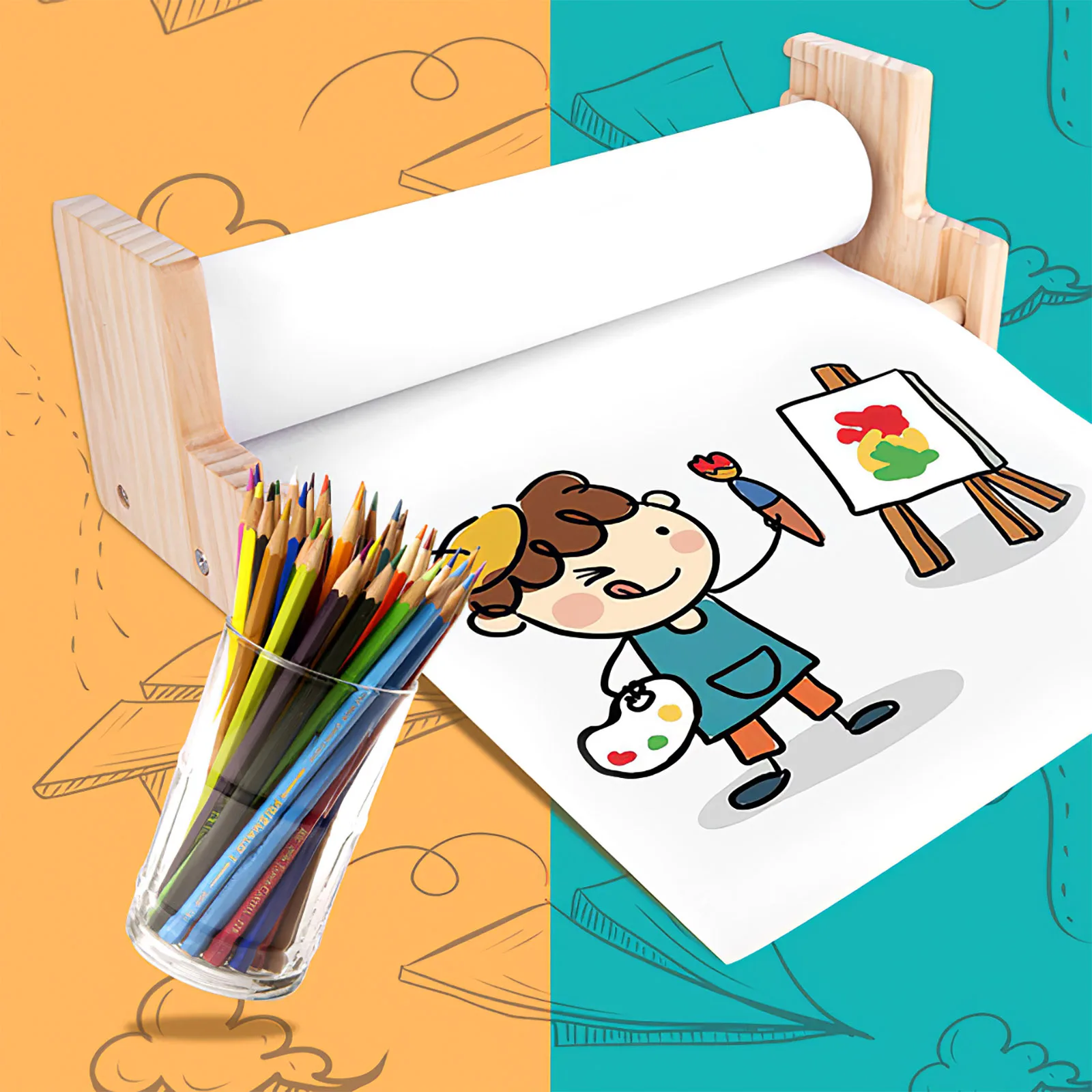 Roll Paper Easel Wooden Art Painting Roll Paper Holder Drawing Paper Roll Bracket Natural Painting Paper Dispenser For Kids
Roll Paper Easel Wooden Art Painting Roll Paper Holder Drawing Paper Roll Bracket Natural Painting Paper Dispenser For Kids