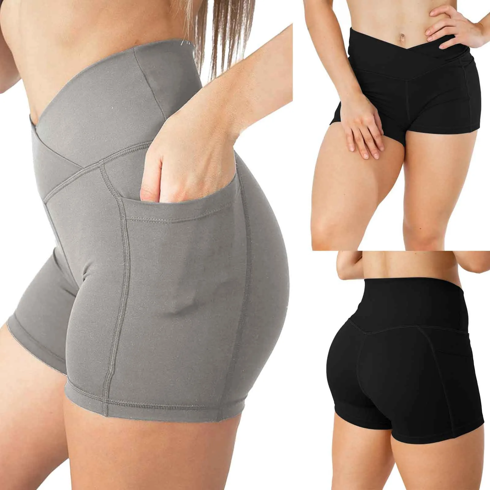 Solid Yoga Shorts Waist Cross Tights Hip Lifting High Waist Short Leggins Streth Shorts with Pocket Seamless Althetic Leggins A5
Solid Yoga Shorts Waist Cross Tights Hip Lifting High Waist Short Leggins Streth Shorts with Pocket Seamless Althetic Leggins A5