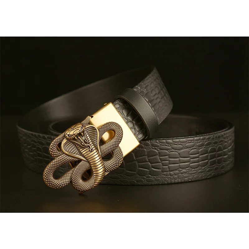 Mens Belts Genuine Leather Top Layer Cowhide Cool Snake Alloy Automatic Buckle Newest Pattern Casual Belt Strap Belt For Male
Mens Belts Genuine Leather Top Layer Cowhide Cool Snake Alloy Automatic Buckle Newest Pattern Casual Belt Strap Belt For Male