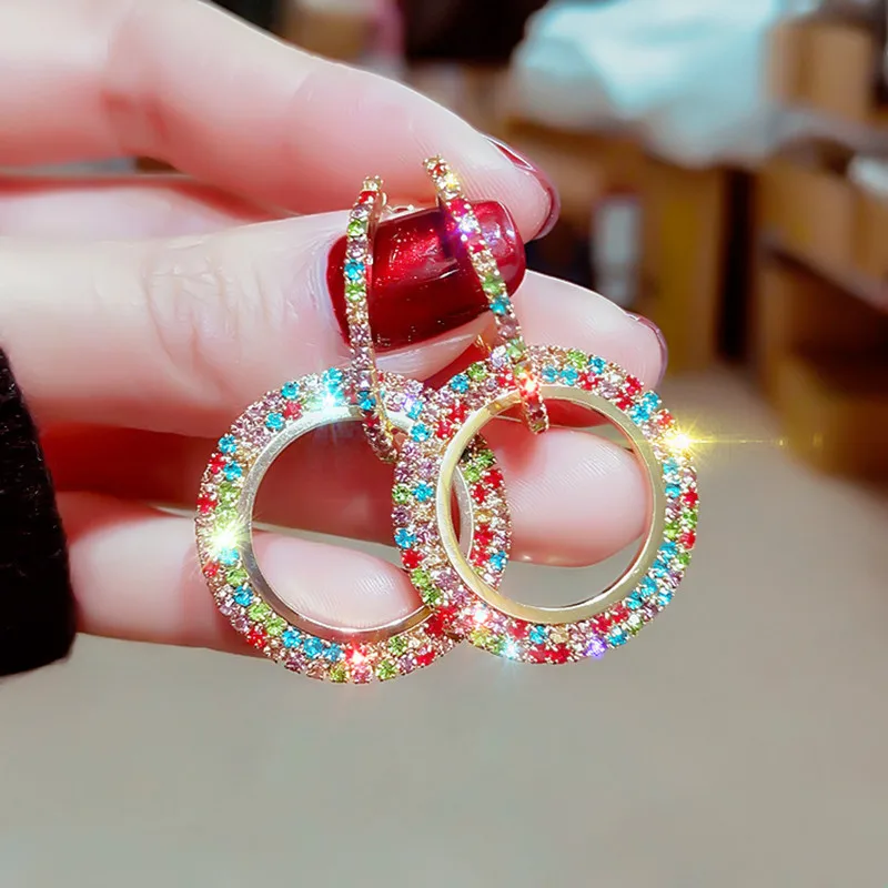 925 silver needle European and American fashion exaggerated geometry diamond earrings South Korean temperament new color eardrop
925 silver needle European and American fashion exaggerated geometry diamond earrings South Korean temperament new color eardrop