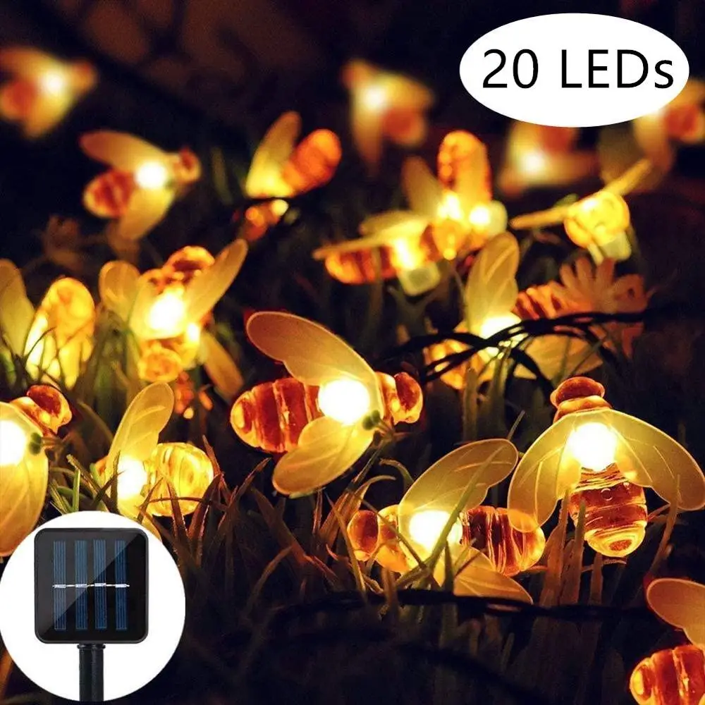 5M 20LEDs Solar Powered Honey Bee String Lights Outdoor Honeybee Fairy String Lights Mini Bee Pattern Flowerbed Lawn Lamp
5M 20LEDs Solar Powered Honey Bee String Lights Outdoor Honeybee Fairy String Lights Mini Bee Pattern Flowerbed Lawn Lamp