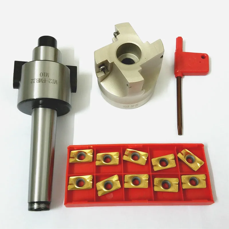 MT2 400R 50mm Face End Mill Cutter With 10pcs APMT1604 Carbide Inserts with Wrench
MT2 400R 50mm Face End Mill Cutter With 10pcs APMT1604 Carbide Inserts with Wrench