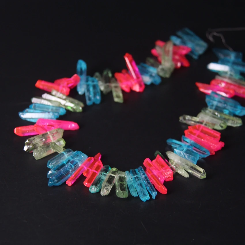 15.5"/strand Mix Color Raw Crystal Quartz Top Drilled Point Beads,Natural Rough Crystal Stick Pendants Jewelry Making Supplys
15.5"/strand Mix Color Raw Crystal Quartz Top Drilled Point Beads,Natural Rough Crystal Stick Pendants Jewelry Making Supplys