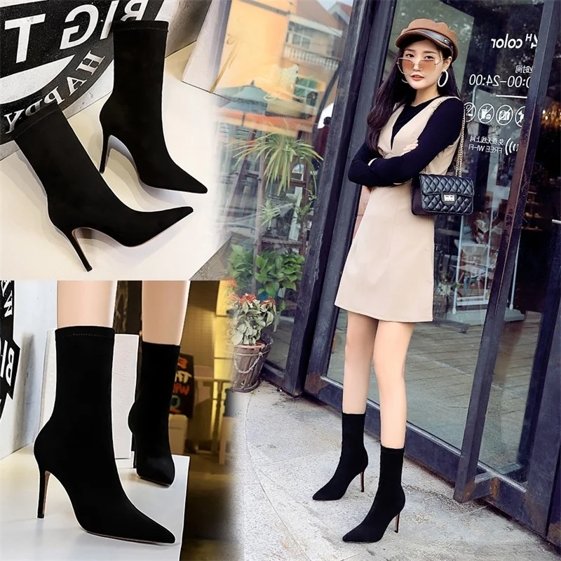 fashion simple women's boots thin heel high heel suede pointed sexy nightclub slim boots
fashion simple women's boots thin heel high heel suede pointed sexy nightclub slim boots