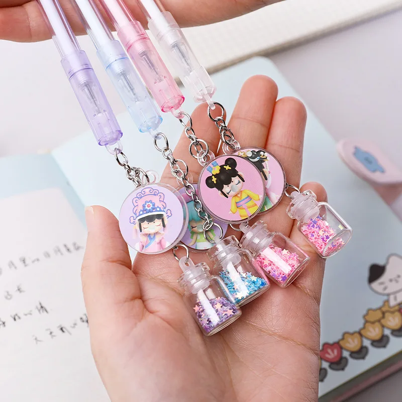 36 pcs/lot Girl Drifting Bottle Pendant Gel Pen Cute 0.5mm Black Ink Neutral Pens Promotional Gift Stationery School Supplies
36 pcs/lot Girl Drifting Bottle Pendant Gel Pen Cute 0.5mm Black Ink Neutral Pens Promotional Gift Stationery School Supplies