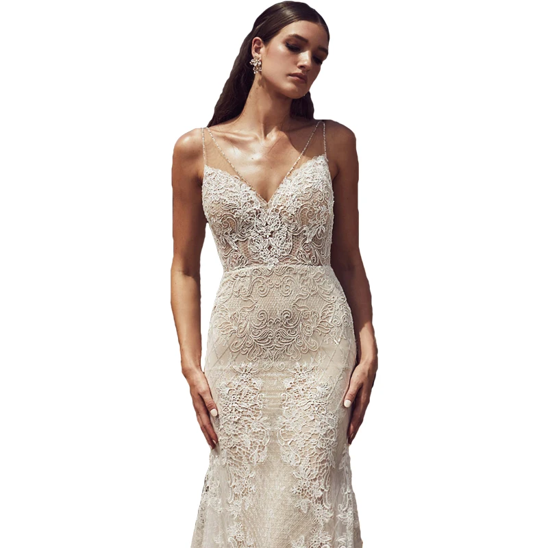 2020 V Neck Sexy Open Back Appliques Elegant Mermaid Wedding Dresses Chic Lace Vintage Trumpet Wedding Gowns AC24
2020 V Neck Sexy Open Back Appliques Elegant Mermaid Wedding Dresses Chic Lace Vintage Trumpet Wedding Gowns AC24