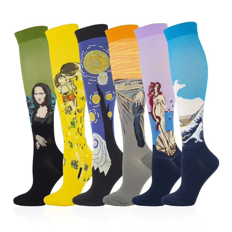 Fashion Outdoor Sports Compression Socks Famous Painting Men Women Pressure Stocking Nylon Compress Running Cycling Elastic Sock
Fashion Outdoor Sports Compression Socks Famous Painting Men Women Pressure Stocking Nylon Compress Running Cycling Elastic Sock