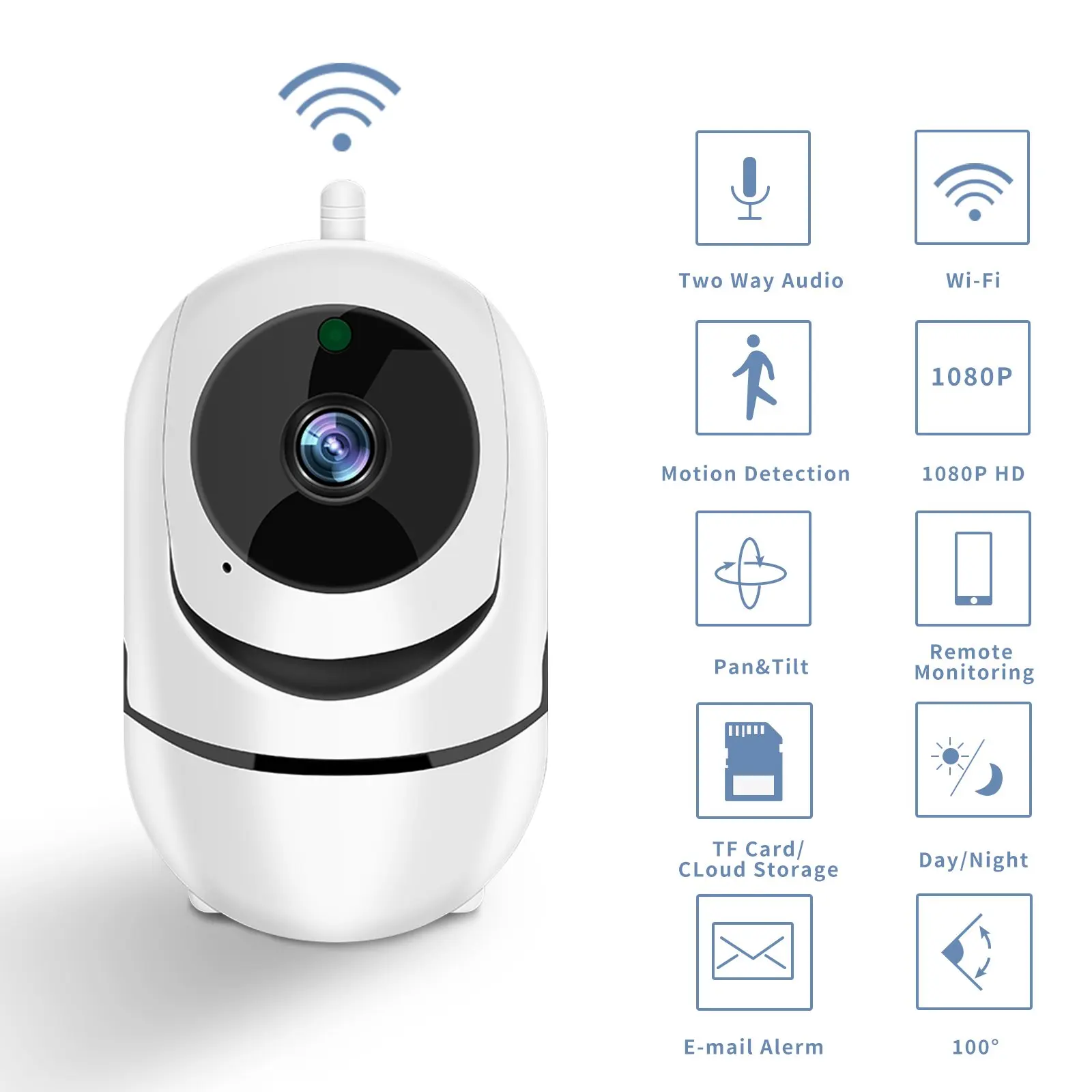 Smart Wifi Camera HD 1080P Cloud Wireless IP Camera Intelligent Auto Tracking Of Human Home Security Surveillance
Smart Wifi Camera HD 1080P Cloud Wireless IP Camera Intelligent Auto Tracking Of Human Home Security Surveillance