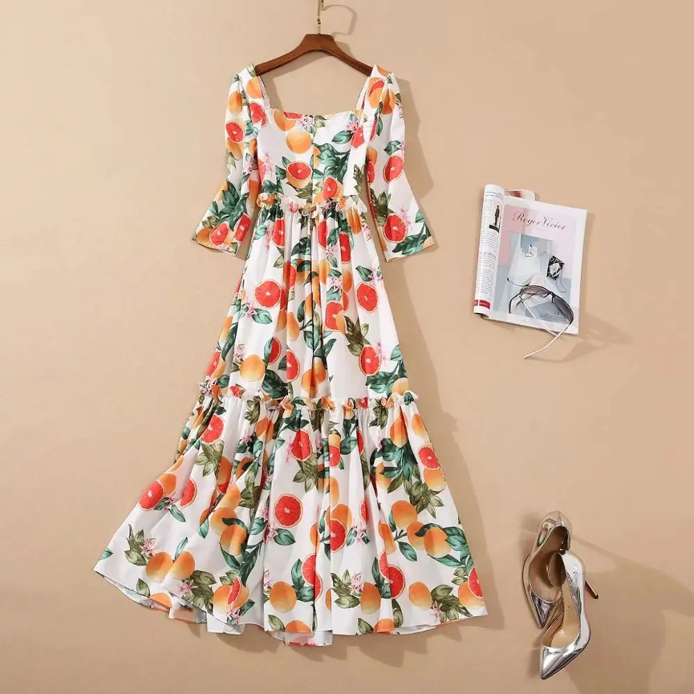 VERDEJULIAY Luxury Women Dress Half Sleeve Square Collar Elegant Dress Flower Print Black White Long Party Dress
VERDEJULIAY Luxury Women Dress Half Sleeve Square Collar Elegant Dress Flower Print Black White Long Party Dress
