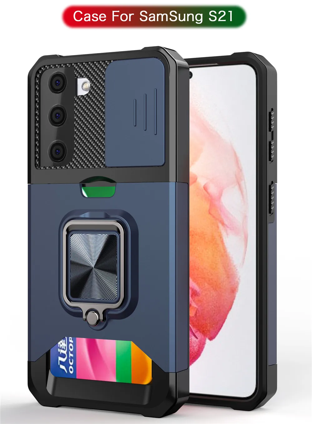 For Samsung S21 Case Cover Ring Holder TPU Card Slot Armor Cover for Galaxy S21 S21 Plus S21 Ultra Cover Coque Funda Bumper Capa
For Samsung S21 Case Cover Ring Holder TPU Card Slot Armor Cover for Galaxy S21 S21 Plus S21 Ultra Cover Coque Funda Bumper Capa
