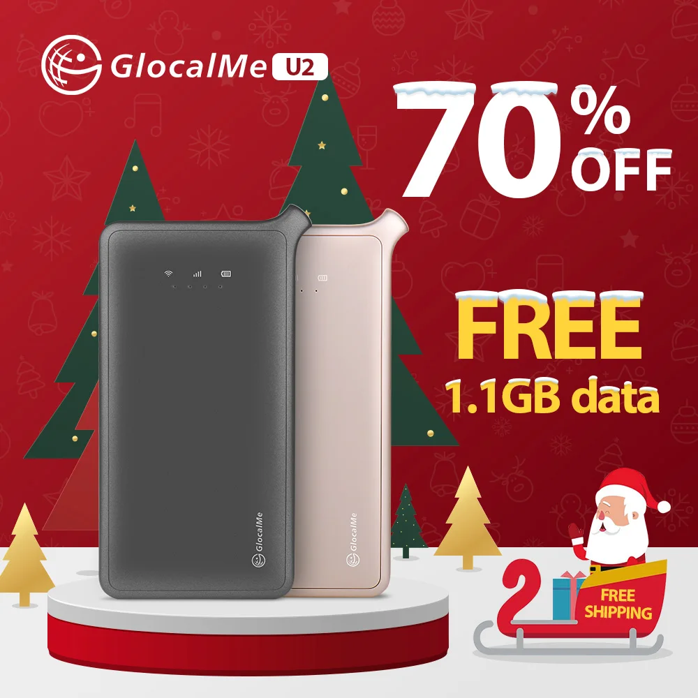 Мобильная точка доступа GlocalMe U2 4G глобальная Wi-Fi 1 ГБ глобальных начальных данных