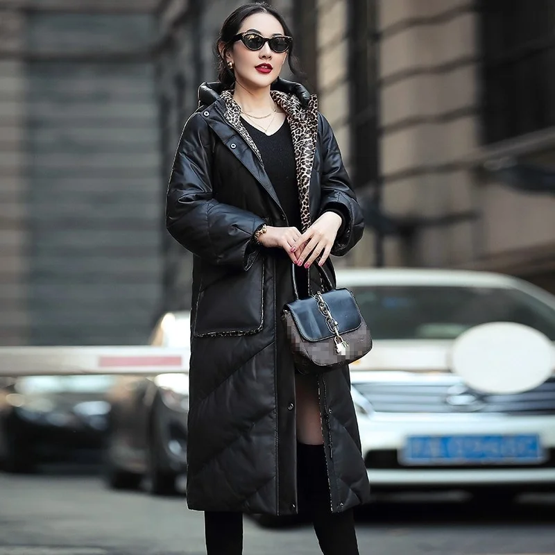 New winter high quality women thick sheepskin coat with leopard hood women's coat fair long leather jacket legitimate jacket
New winter high quality women thick sheepskin coat with leopard hood women's coat fair long leather jacket legitimate jacket