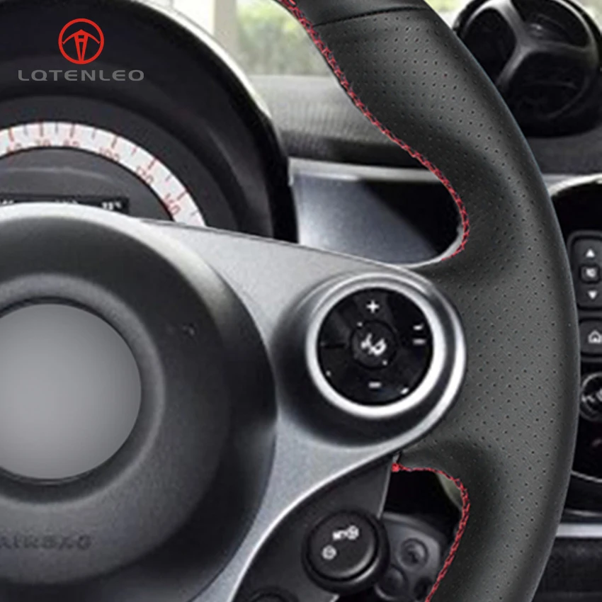 LQTENLEO Black PU Artificial Leather Hand-stitched Car Steering Wheel Cover For Mercedes Benz Smart New Fortwo Forfour 2015-2017
LQTENLEO Black PU Artificial Leather Hand-stitched Car Steering Wheel Cover For Mercedes Benz Smart New Fortwo Forfour 2015-2017