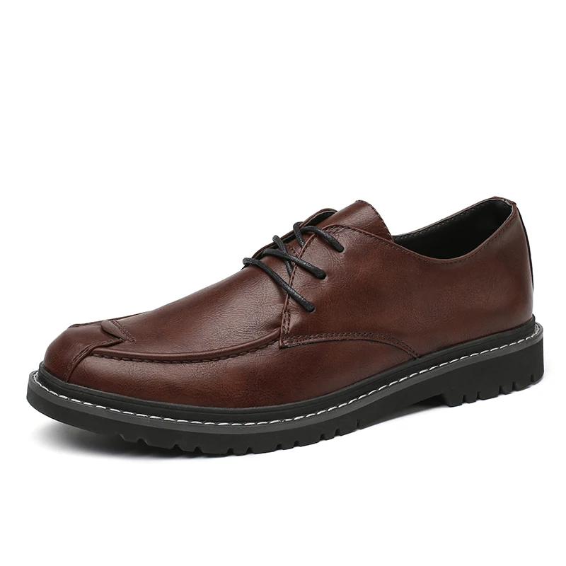 Men Formal Leather Shoes Career Wear Boots Fashion Soft Sole Round-Toe Platform Shoes 2021 New Brand Minimalist Designer 39-44
Men Formal Leather Shoes Career Wear Boots Fashion Soft Sole Round-Toe Platform Shoes 2021 New Brand Minimalist Designer 39-44