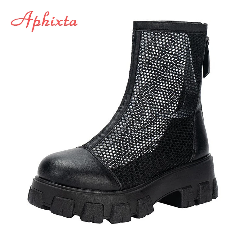 Aphixta Plus Big Size 42 43 Summer Breathable Platform Boots Lace-up 6cm Thick Sole Women Back Zipper Height Increasing Boots
Aphixta Plus Big Size 42 43 Summer Breathable Platform Boots Lace-up 6cm Thick Sole Women Back Zipper Height Increasing Boots