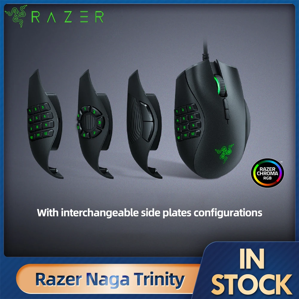 Razer Naga Trinity Wired Optical Gaming Mouse 16,000 DPI RGB Optical 5G Sensor 12-button side plate For Laptop PC Gamer
Razer Naga Trinity Wired Optical Gaming Mouse 16,000 DPI RGB Optical 5G Sensor 12-button side plate For Laptop PC Gamer