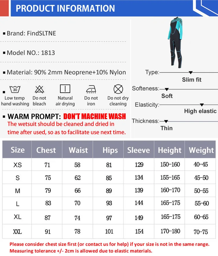 Slinx Women Full Body Wetsuit 2mm Neoprene Super-Elastic Sleeve for Diving Wet Pack
Slinx Women Full Body Wetsuit 2mm Neoprene Super-Elastic Sleeve for Diving Wet Pack