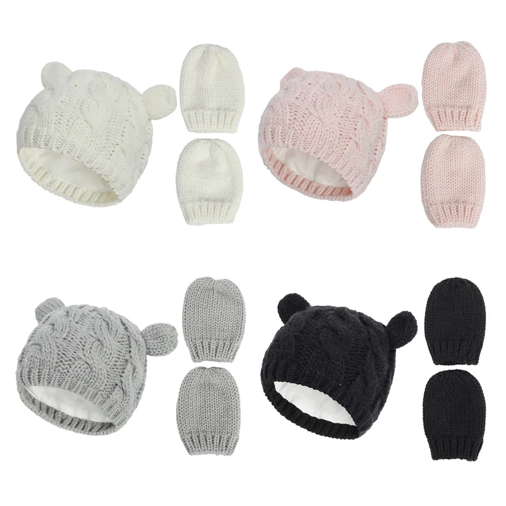 New Baby Kids Girls Boys Winter Warm Knit Hat Ear Solid Warm Cute Glove 2pcs Lovely Beanie Cap 0-18M KF857
New Baby Kids Girls Boys Winter Warm Knit Hat Ear Solid Warm Cute Glove 2pcs Lovely Beanie Cap 0-18M KF857