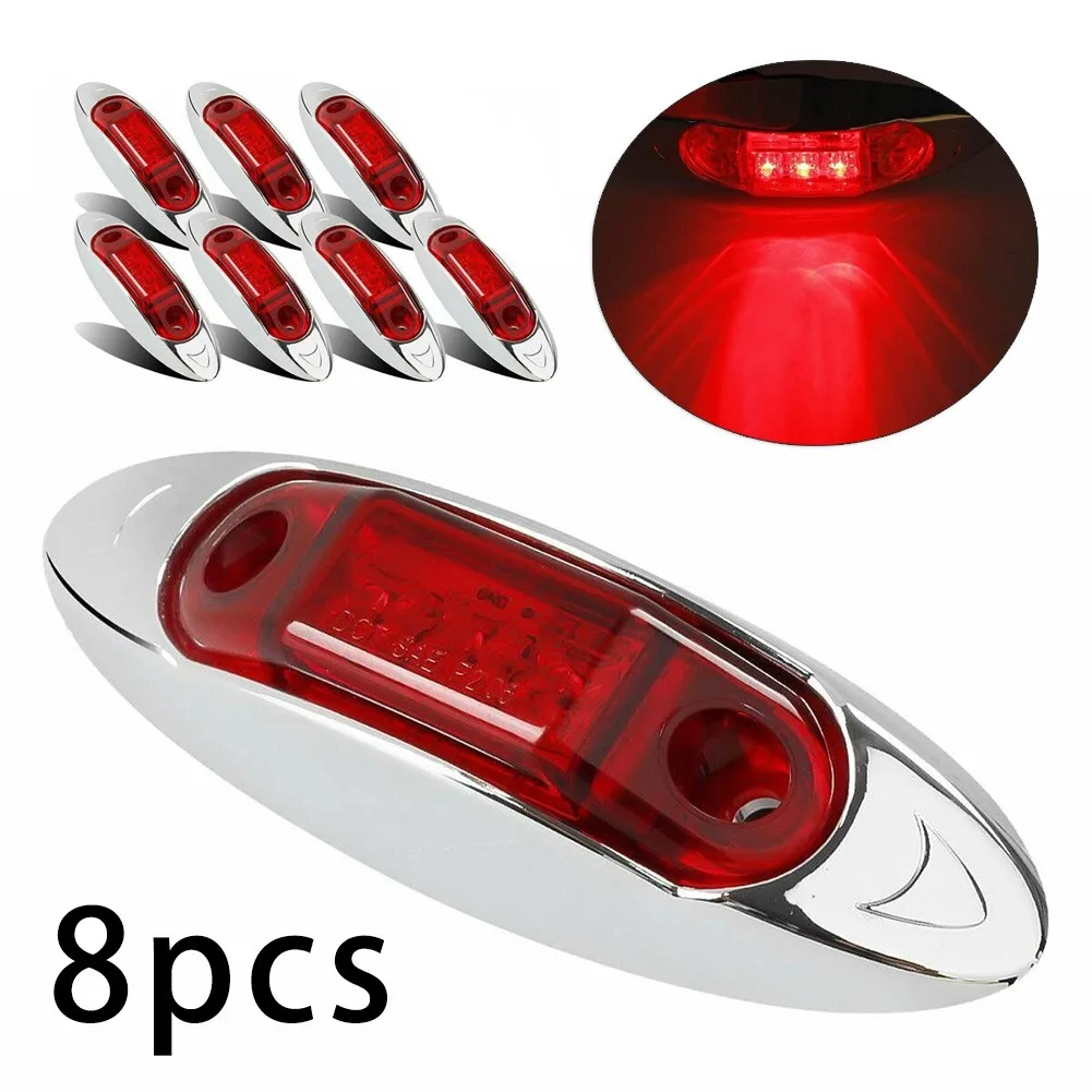 12-24V 8x Red Truck Trailer Side Marker Clearance Light Car Oval Chrome Base 3 LED Red ABS Lens Red Light
12-24V 8x Red Truck Trailer Side Marker Clearance Light Car Oval Chrome Base 3 LED Red ABS Lens Red Light