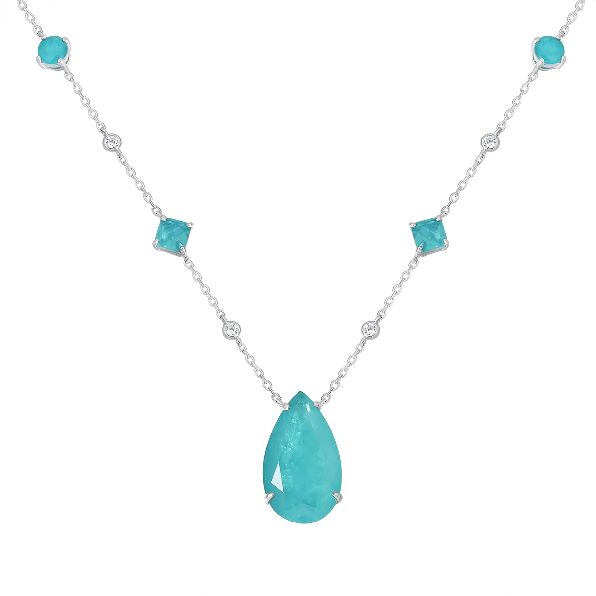 High Sense Of Real 925 Sterling Silver Paraiba Gemstone Drop Luxury Necklace For Ladies Exquisite Jewelry Gift
High Sense Of Real 925 Sterling Silver Paraiba Gemstone Drop Luxury Necklace For Ladies Exquisite Jewelry Gift