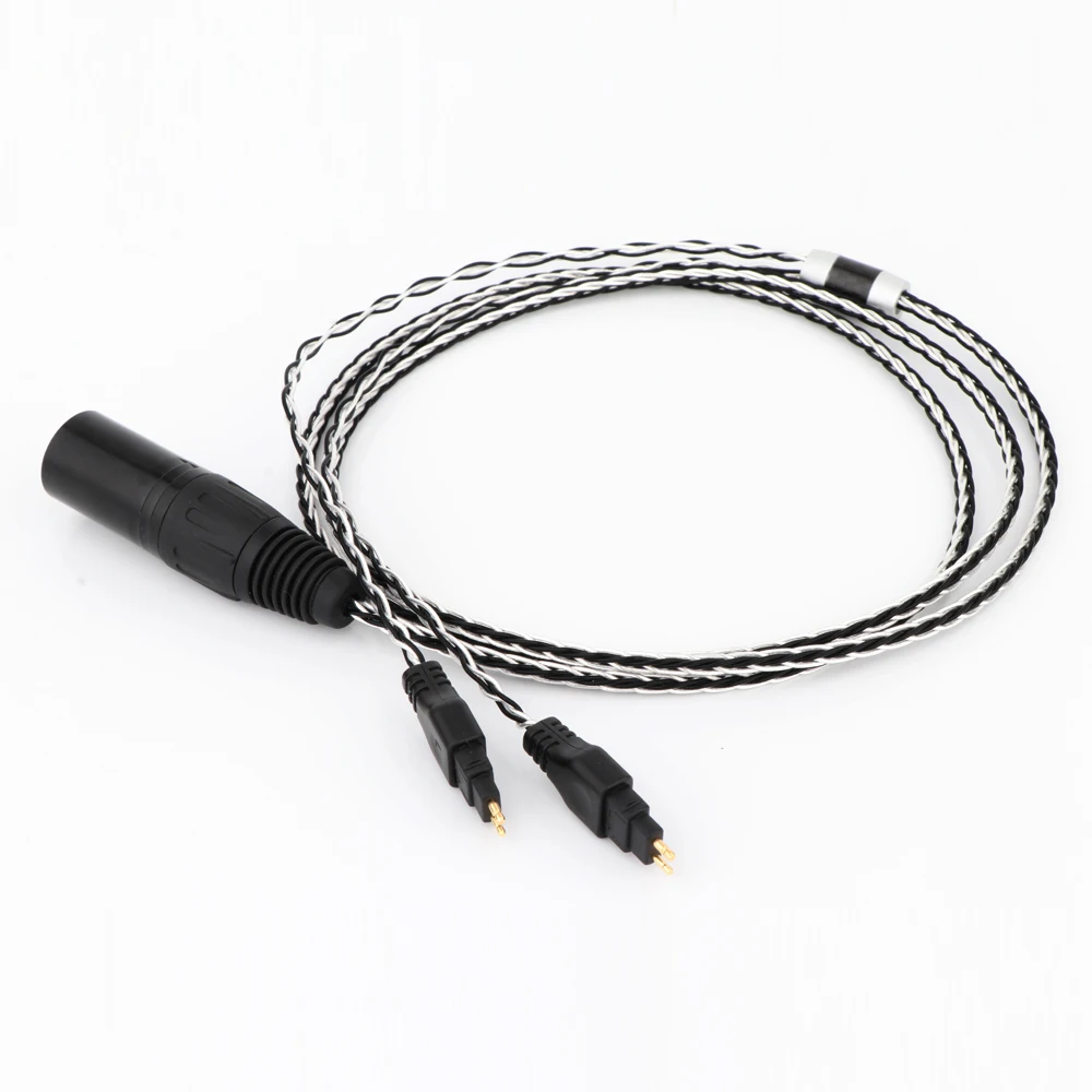 High Quality New 8 Core Balanced Pure Silver Plated Earphone Cable Headphone Cable For Sennheiser HD580 HD600 HD650 HDxxx HD660S
