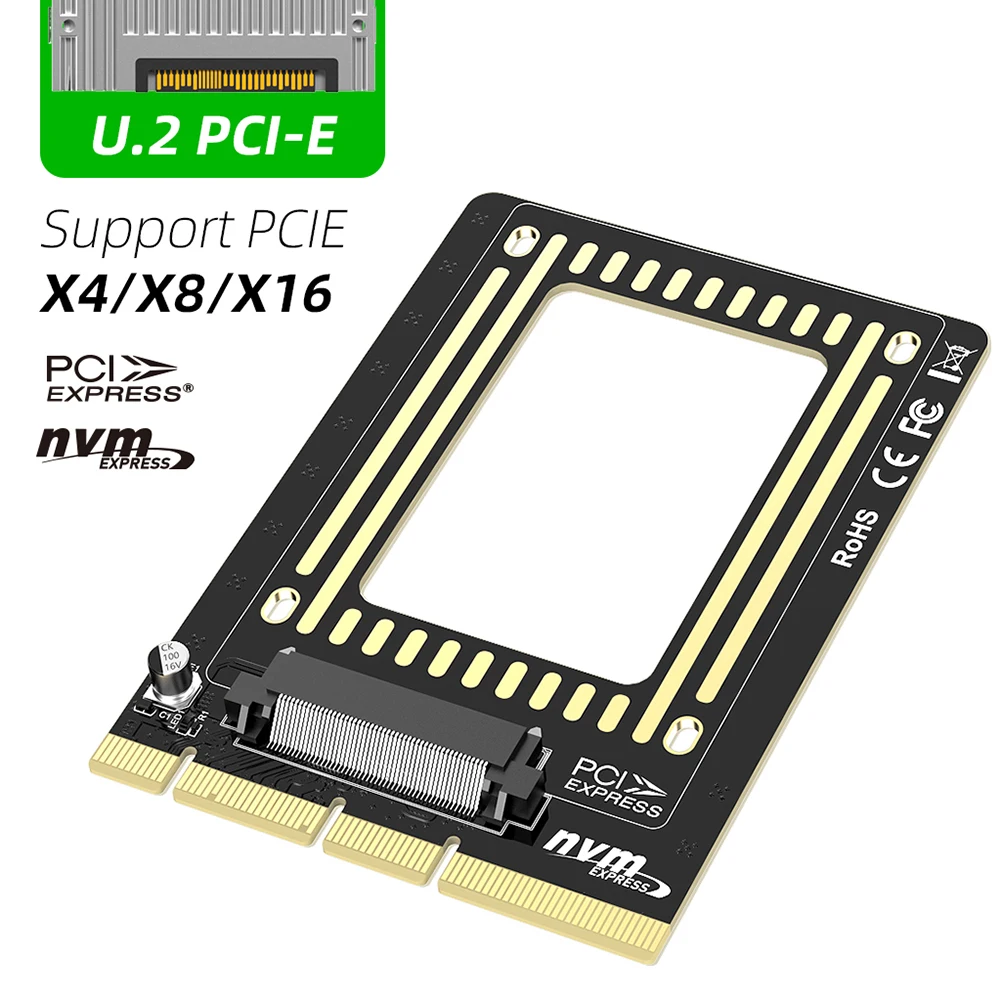 Адаптер PCI-E U.2 к PCIe 3,0 X4/X8/X16, высокоскоростной 32 Гбит/с PCI Express, расширительный преобразователь для жесткого диска 2,5 дюйма SSD
Адаптер PCI-E U.2 к PCIe 3,0 X4/X8/X16, высокоскоростной 32 Гбит/с PCI Express, расширительный преобразователь для жесткого диска 2,5 дюйма SSD